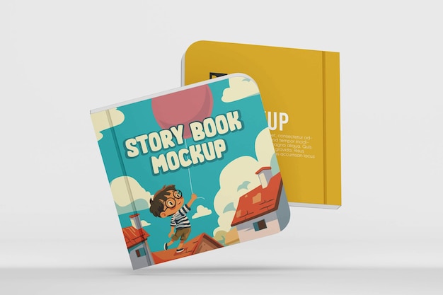 Front and back cover board book mockup