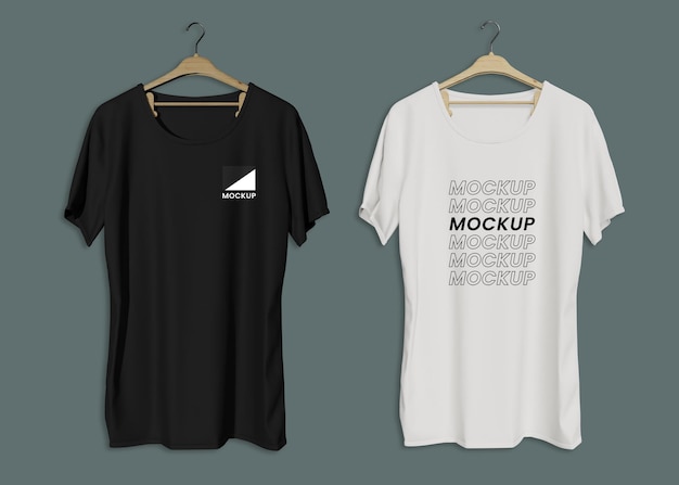 PSD front and back isolated t-shirt mockup