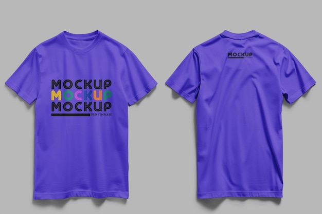 PSD front and back view tshirt mockup