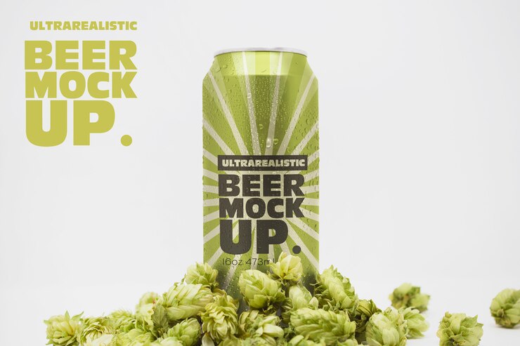 PSD front beer can mockup