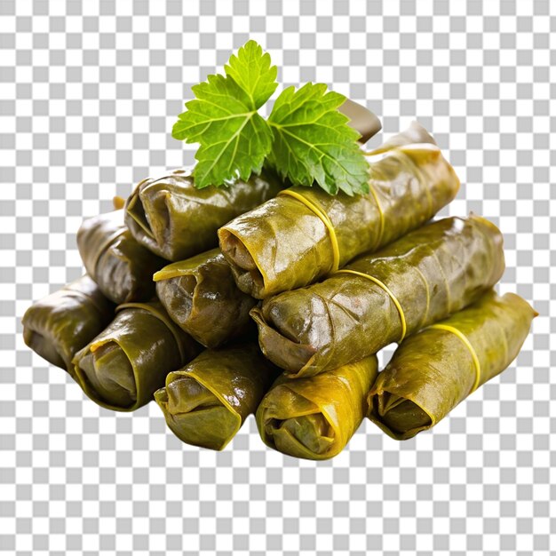 PSD front close view of tasty leaf dolma inside plate on white surface