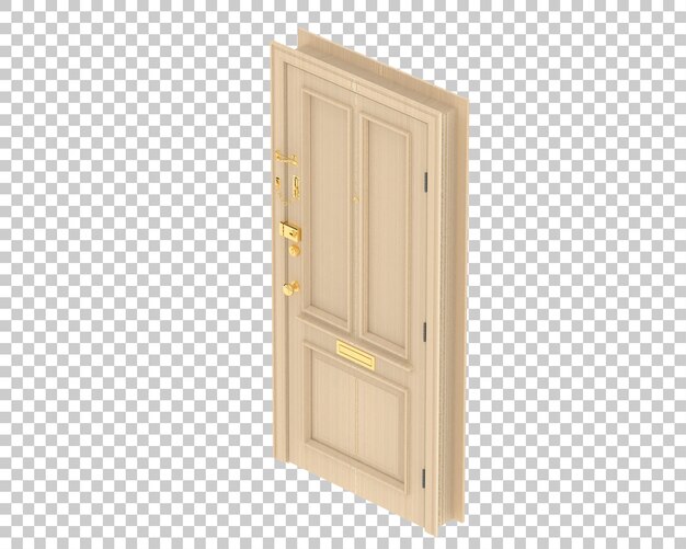 Front door isolated on background 3d rendering illustration