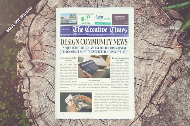 PSD front page newspaper mockup