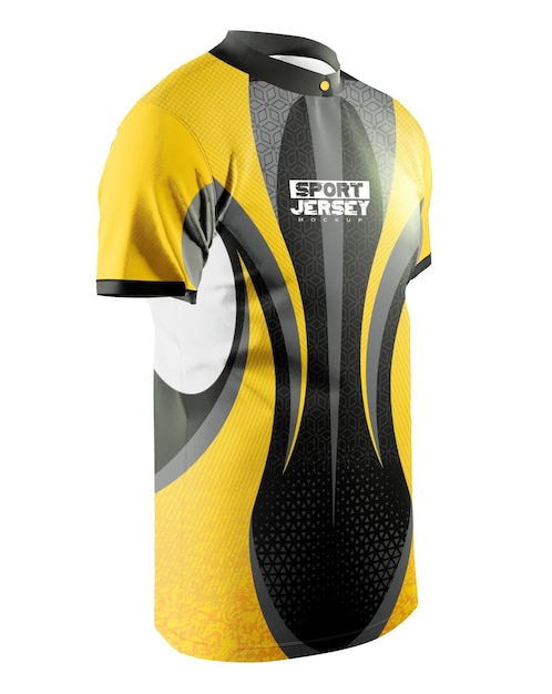 Front right side high collar jersey mockup