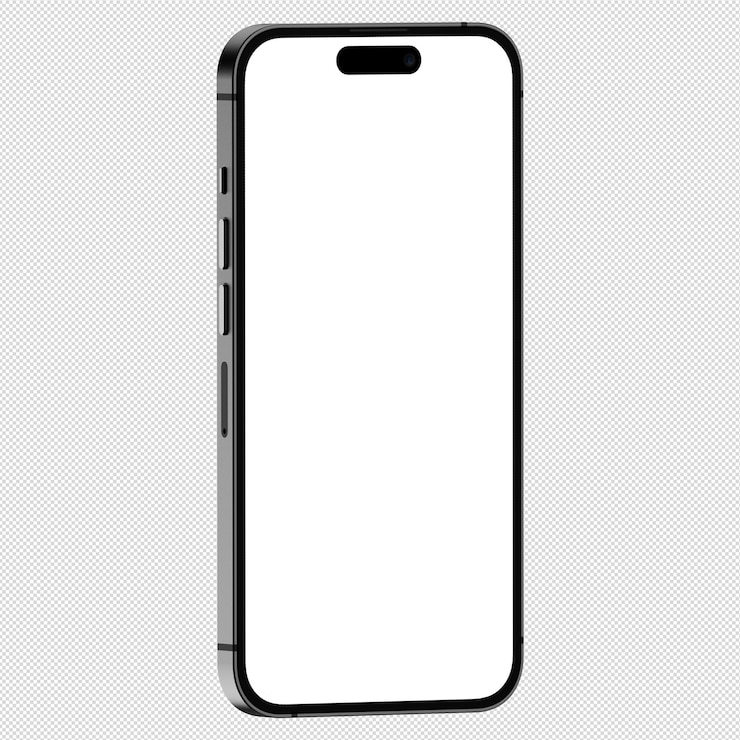 PSD 黑色智能手机的前面照片与iphone没有背景相似