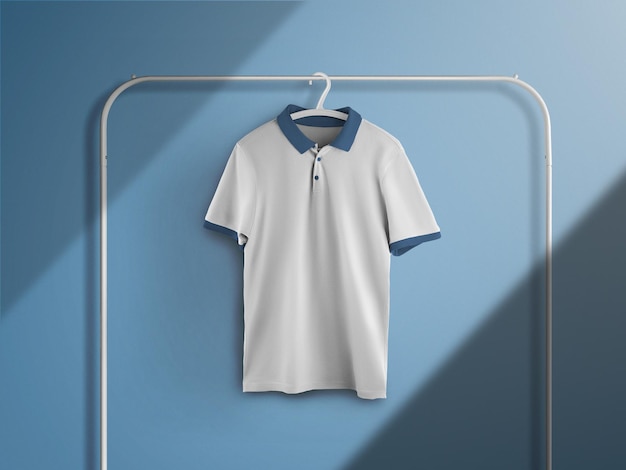 Mockup di t-shirt da polo sul lato anteriore