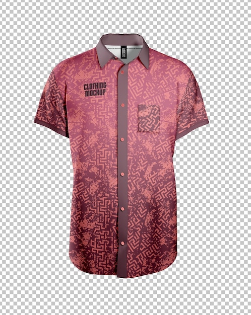 PSD front side short sleeve shirt mockup transparent background