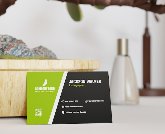 Front Single Business Card Mockup