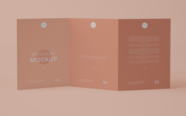 PSD front trifold brochure mockup