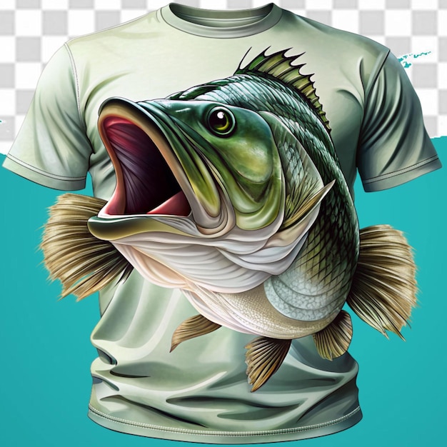 PSD front of tshirt with fish pattern