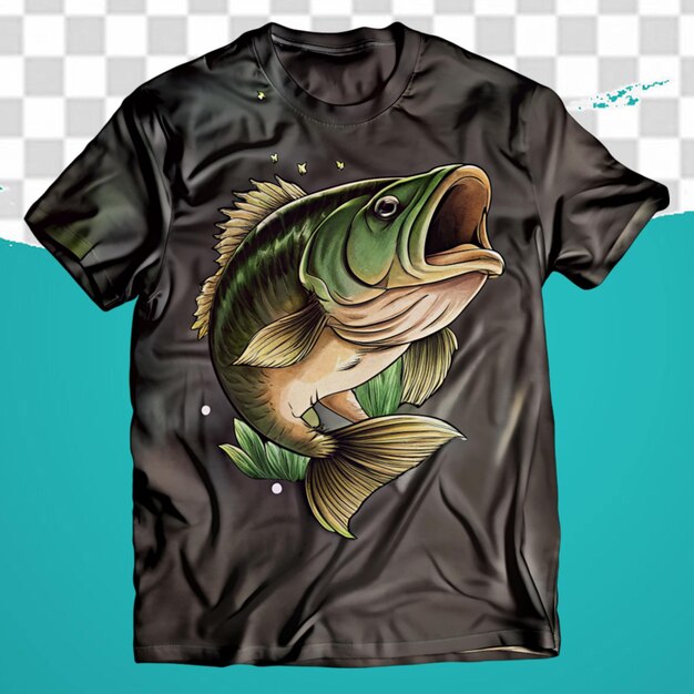 PSD parte anteriore della maglietta con disegno di pesce