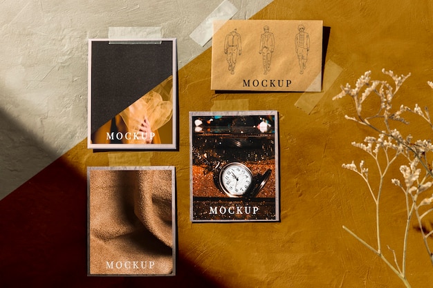front view of autumn moodboard mock-up