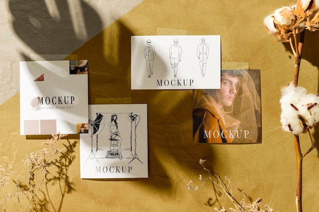 front view of autumn moodboard mock-up