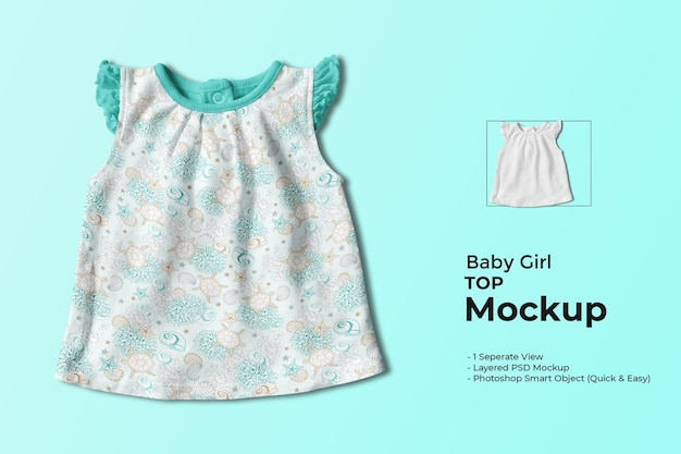 Front view Baby girl top mockup