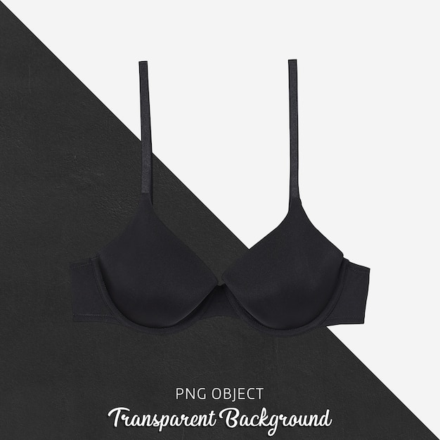 Front view of black basic bra mockup