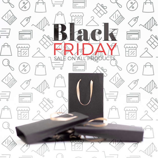 PSD front view of black friday concept mock-up