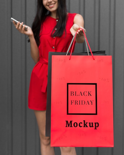 Front view of black friday concept mock-up