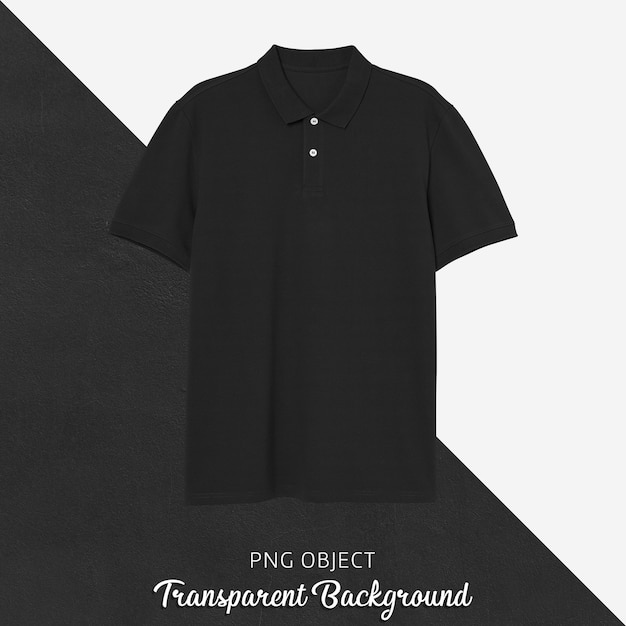 PSD front view of black polo tshirt mockup