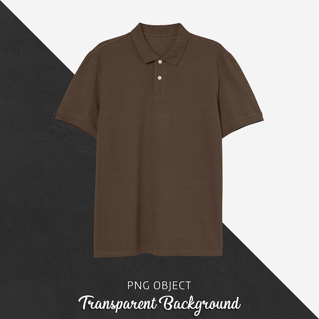 PSD front view of brown polo tshirt mockup