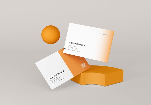 Front view of business card mock-up