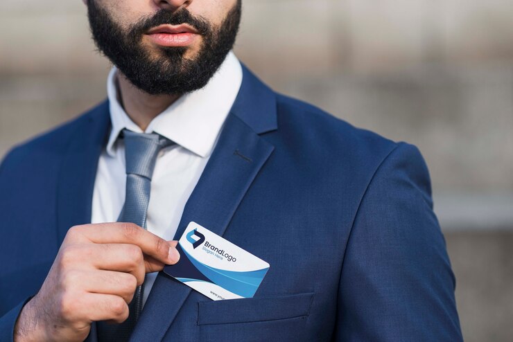 PSD front view of business man mock-up