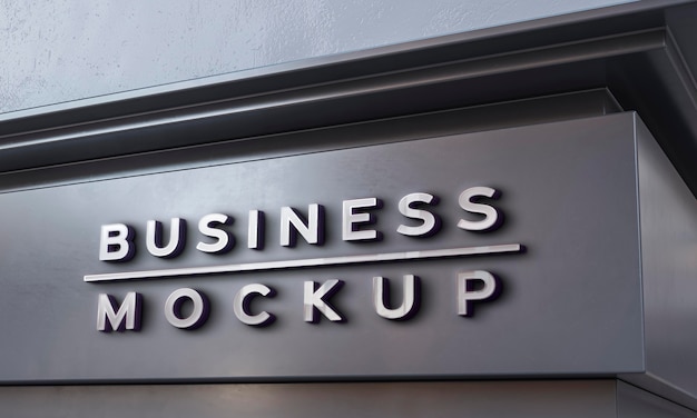 PSD front view of business mockup sign design