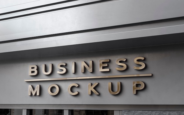 Front view of business mockup sign design