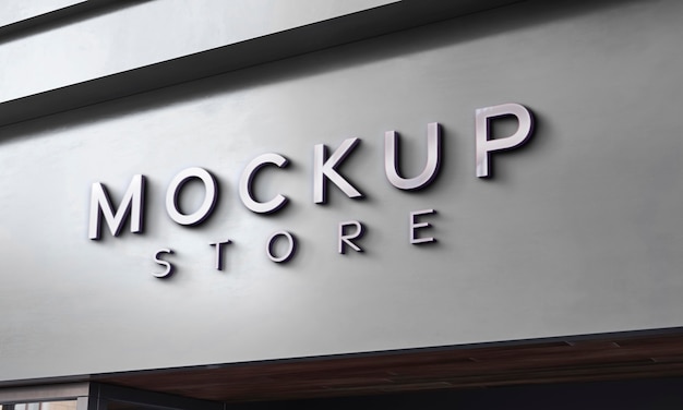 Front view of business mockup sign design