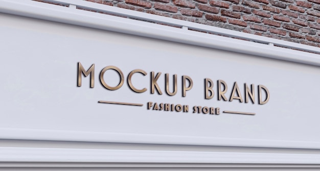 Front view of business mockup sign design