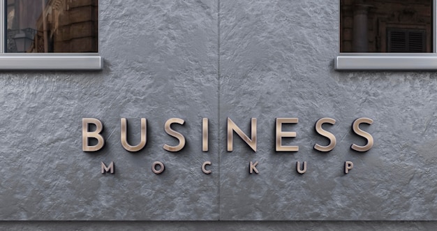 PSD front view of business mockup sign design