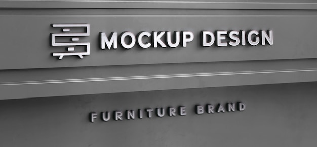 PSD front view of business mockup sign design