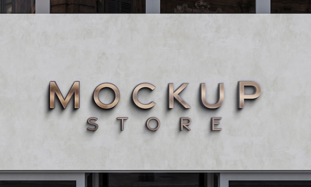 PSD front view of business mockup sign design