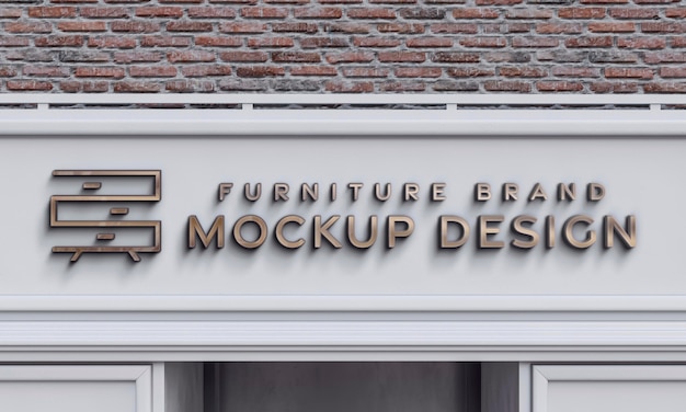 Front view of business mockup sign design