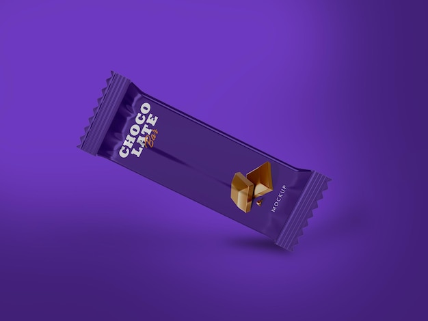 Front view of chocolate bar packaging mockup