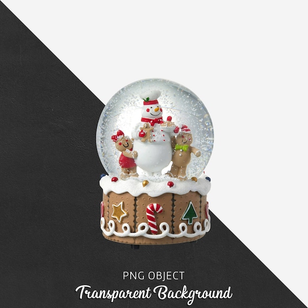 PSD front view of christmas snow globe isolated