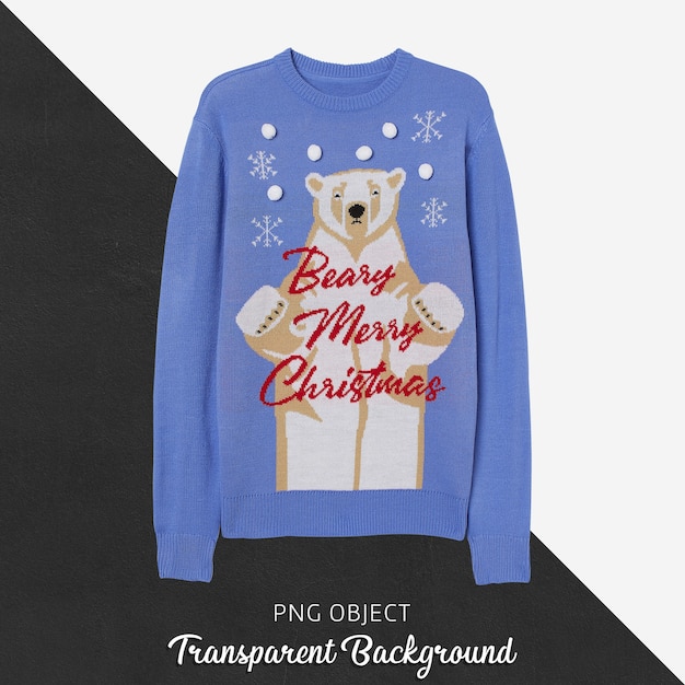 PSD front view of christmas sweater mockup