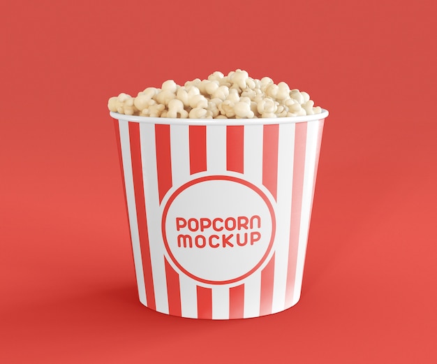 Front view of cinema popcorn mockup