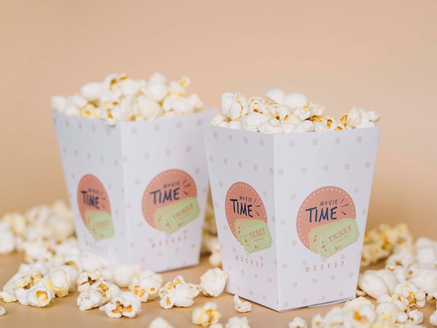 front view of cinema popcorn