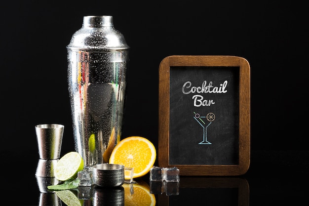 PSD front view of cocktail concept mock-up