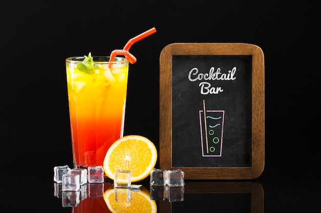 PSD front view of cocktail mock-up concept