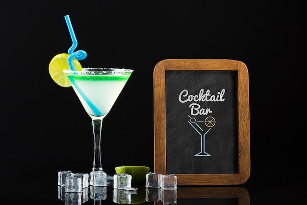 PSD front view of cocktail mock-up concept