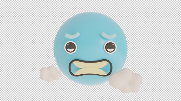 PSD vista frontale emoji fredda png