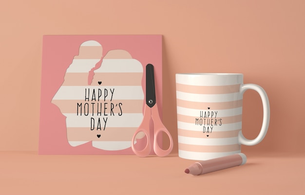 PSD front view composition for mother's day with scene creator