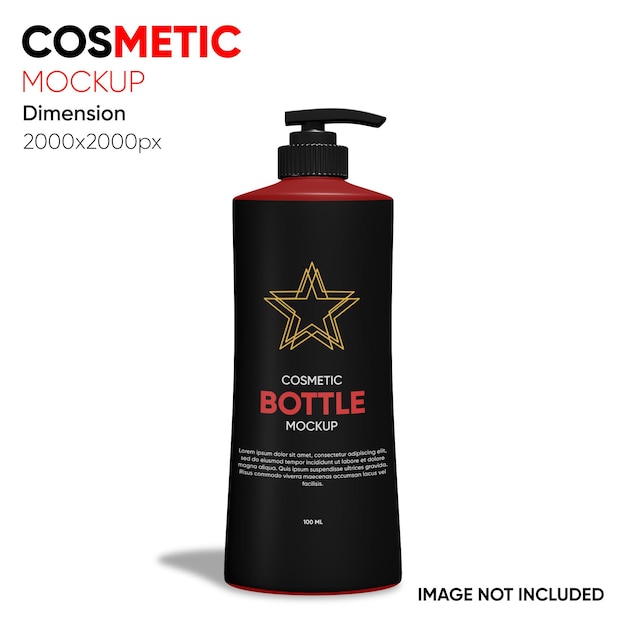 Front View cosmetic bottle mockup psd