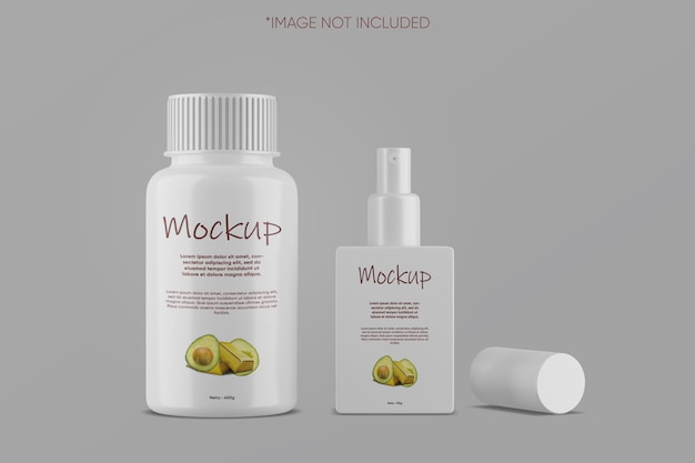 Front view cosmetic bottle mockup