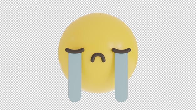 PSD vista frontale che piange 2 emoji png