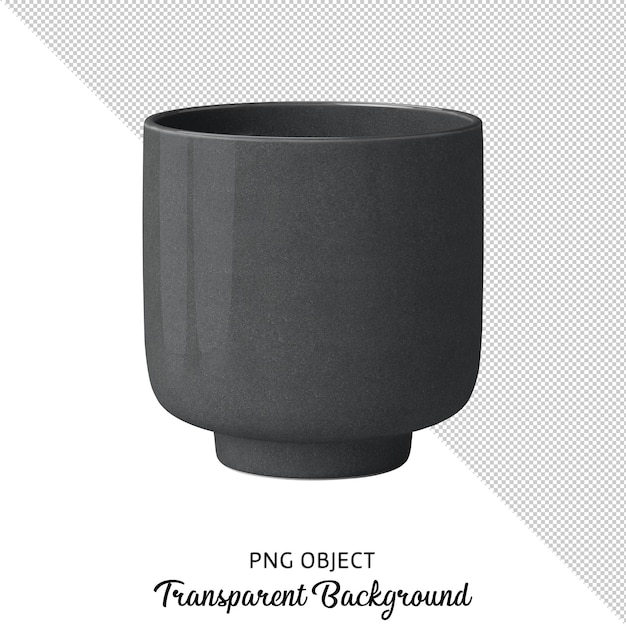 PSD front view of dark gray vase isolated