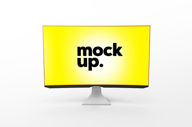 Mockup dello schermo del desktop con vista frontale modello psd di sfondo modificabile