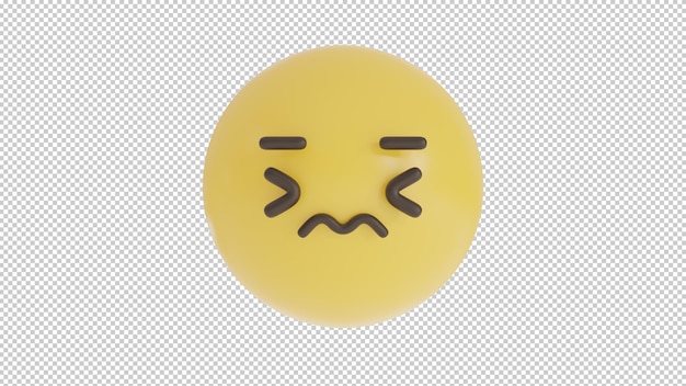 PSD front view disgust emoji png