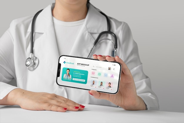 Front view doctor holding device
